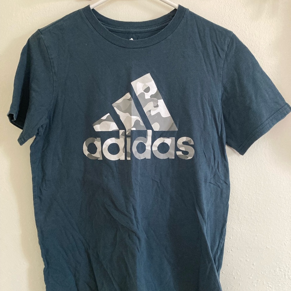 Adidas Navy Tee with Camo Logo